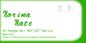 norina mate business card